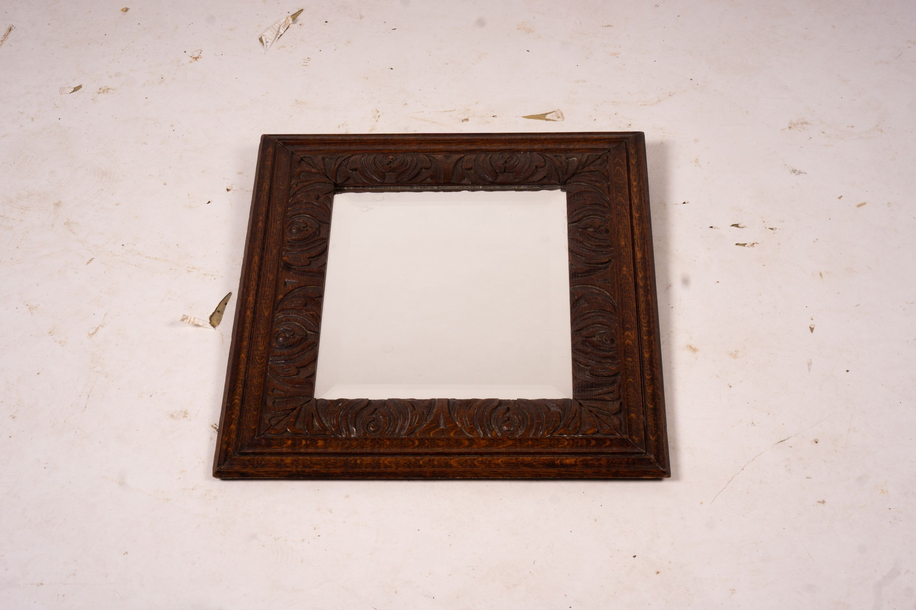 A 19th century mahogany Military toilet mirror, W.61cm H.44cm, together with two other wall mirrors